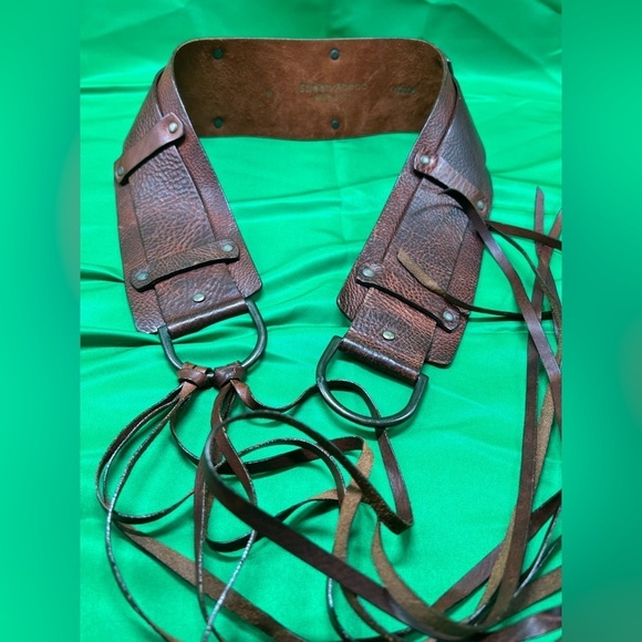 VTG Streets Ahead leather belt with fringe, sz M main image 5
